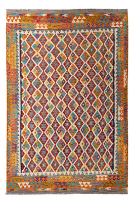 Kelim Carpet - Splash - 307 x 205 cm - flerfarvet
