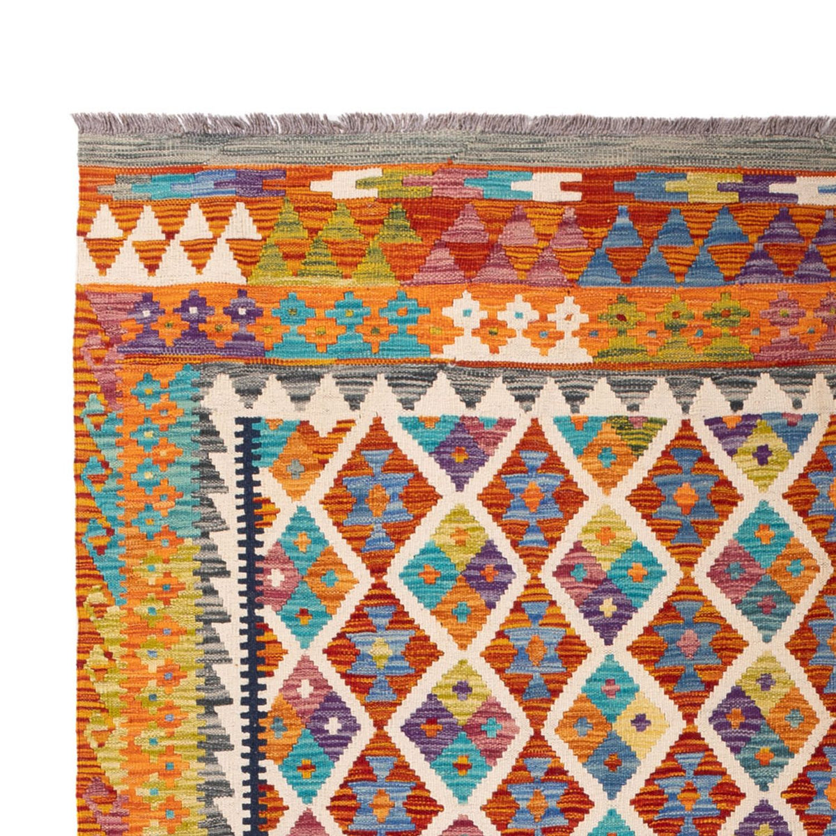 Kelim Carpet - Splash - 307 x 205 cm - flerfarvet