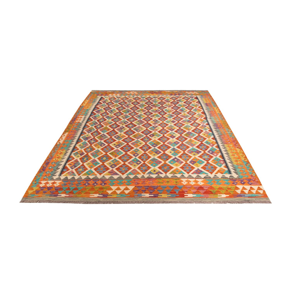 Kelim Carpet - Splash - 307 x 205 cm - flerfarvet