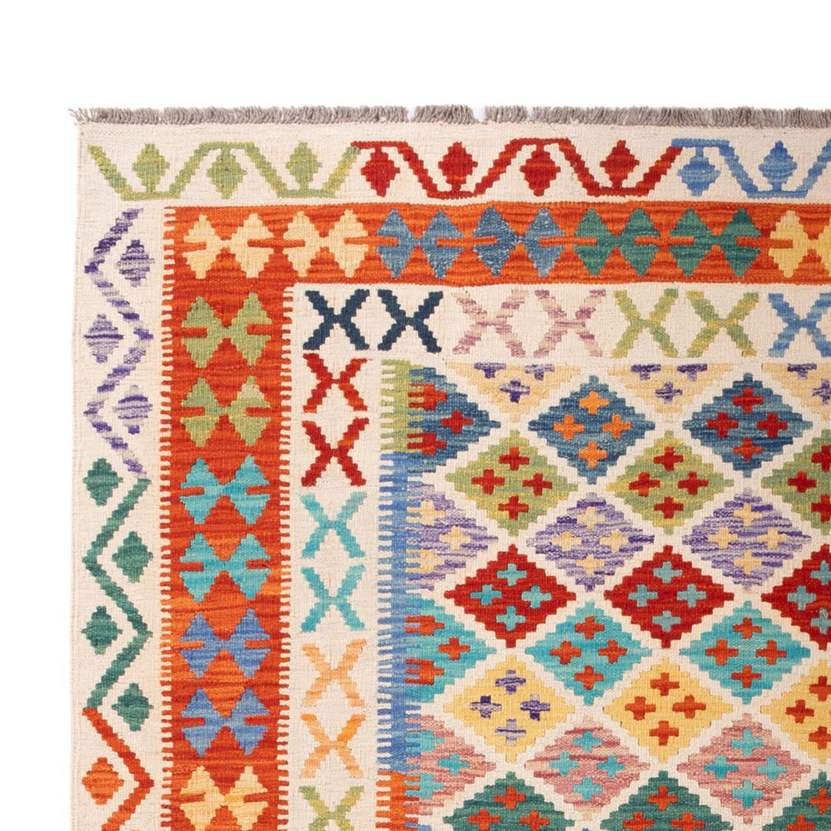 Kelim Carpet - Splash - 304 x 209 cm - flerfarvet