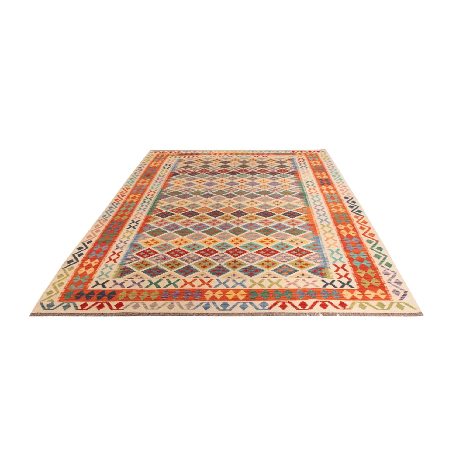 Kelim Carpet - Splash - 304 x 209 cm - flerfarvet