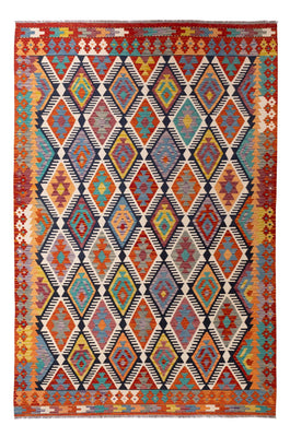 Kelim Carpet - Splash - 308 x 205 cm - flerfarvet