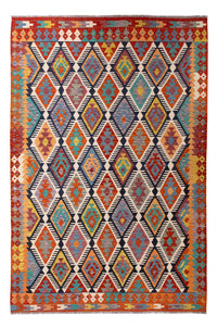 Kelim Carpet - Splash - 308 x 205 cm - flerfarvet