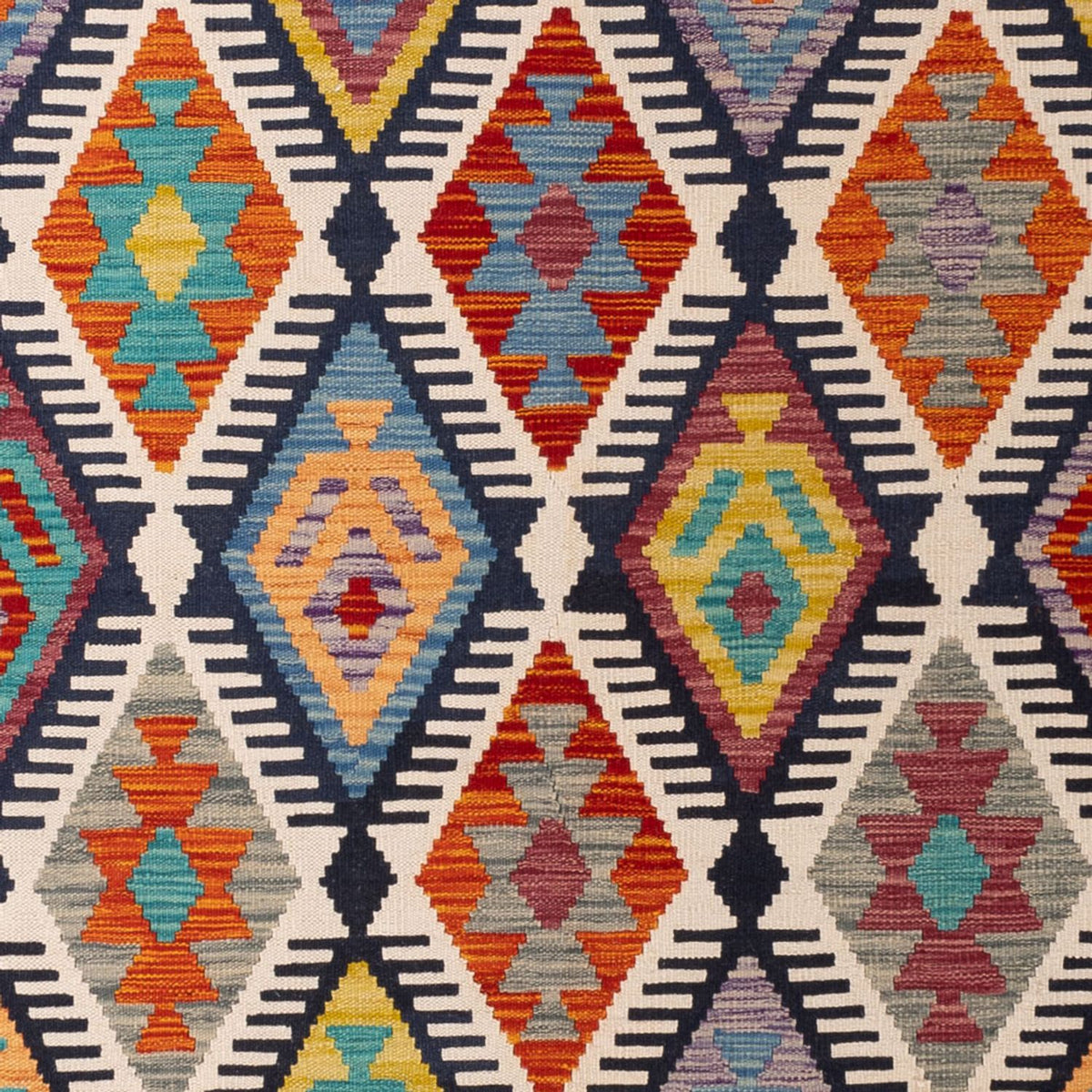 Kelim Carpet - Splash - 308 x 205 cm - flerfarvet