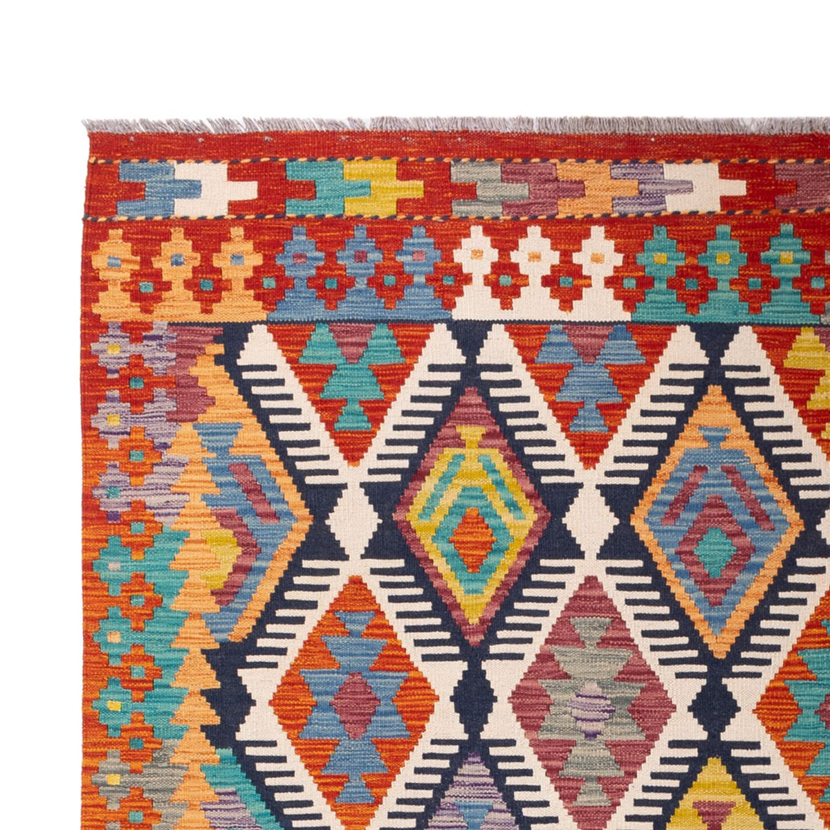 Kelim Carpet - Splash - 308 x 205 cm - flerfarvet