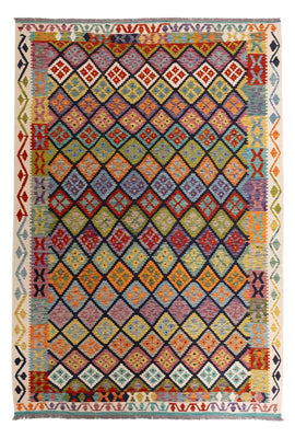 Kelim Carpet - Splash - 298 x 206 cm - flerfarvet