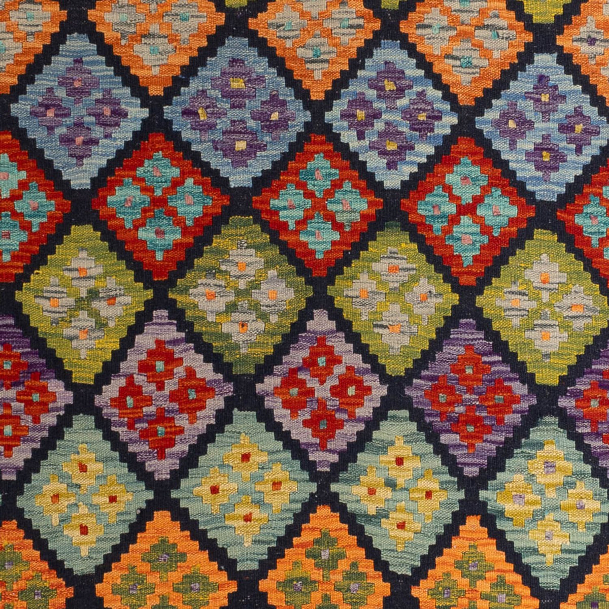 Kelim Carpet - Splash - 298 x 206 cm - flerfarvet