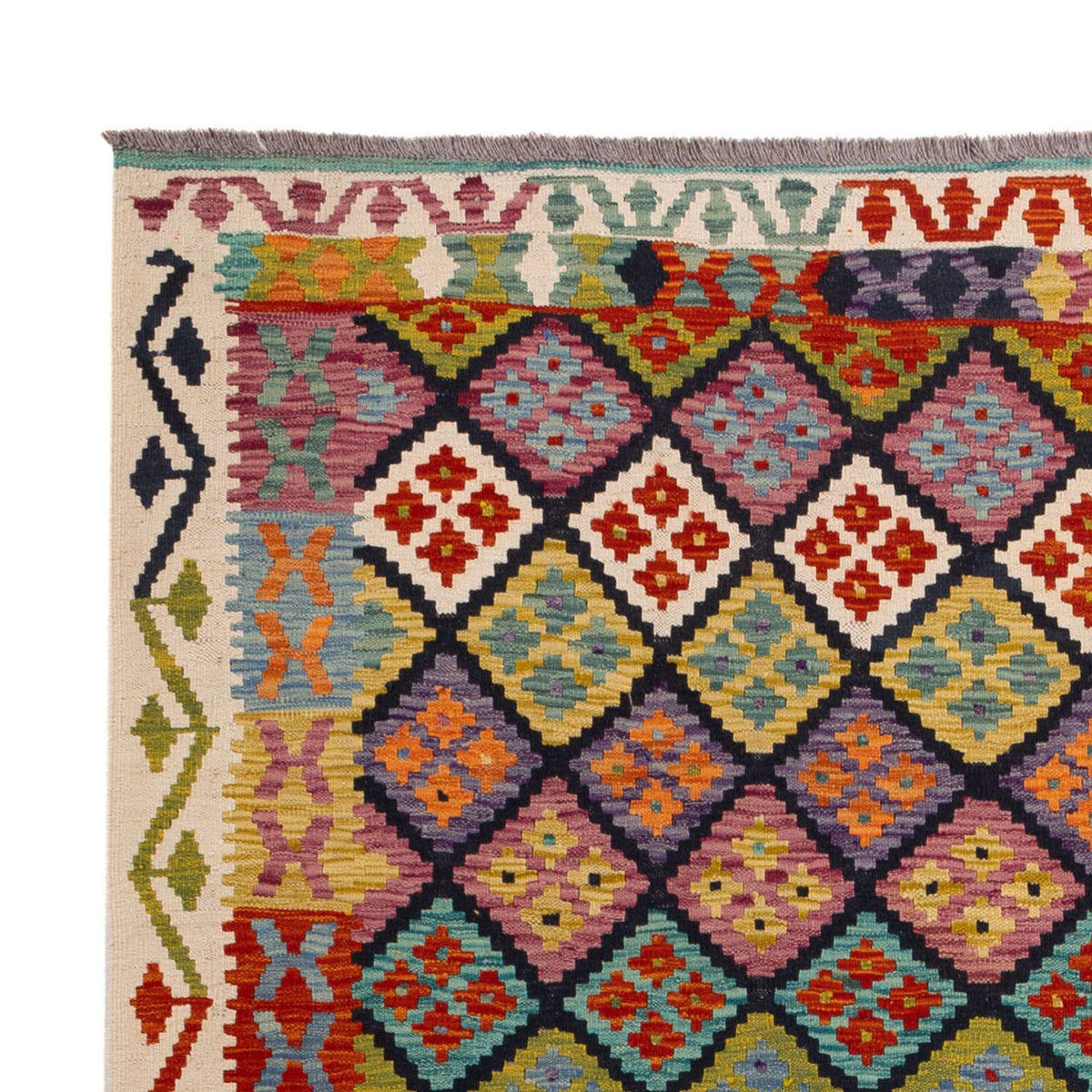 Kelim Carpet - Splash - 298 x 206 cm - flerfarvet