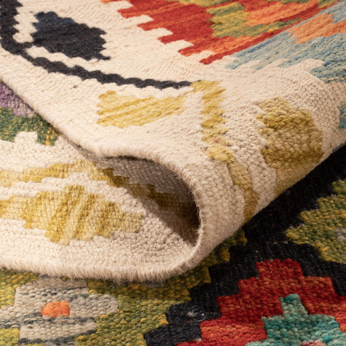 Kelim Carpet - Splash - 298 x 206 cm - flerfarvet