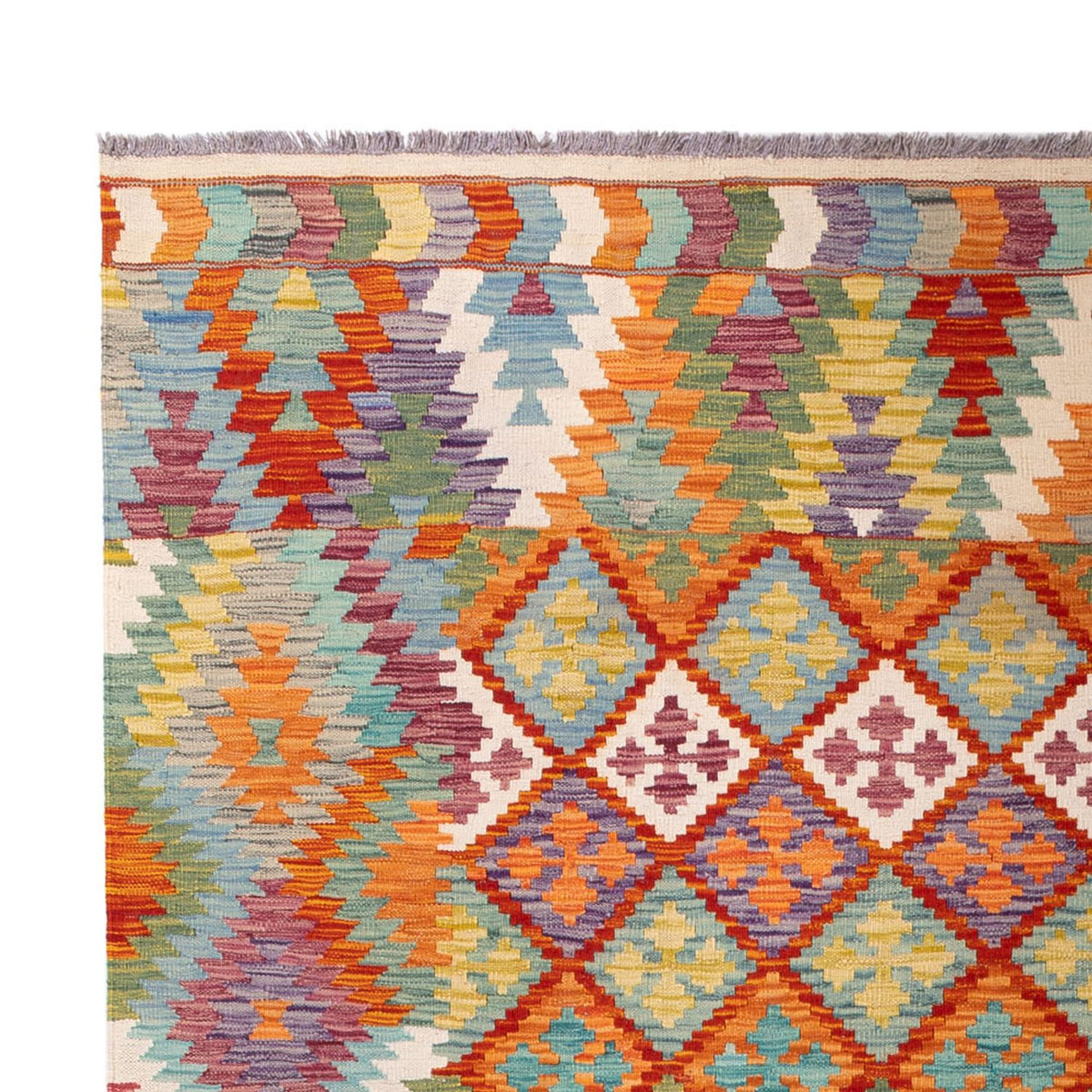 Kelim Carpet - Splash - 296 x 209 cm - flerfarvet