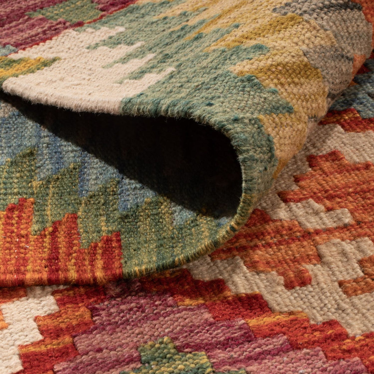 Kelim Carpet - Splash - 296 x 209 cm - flerfarvet