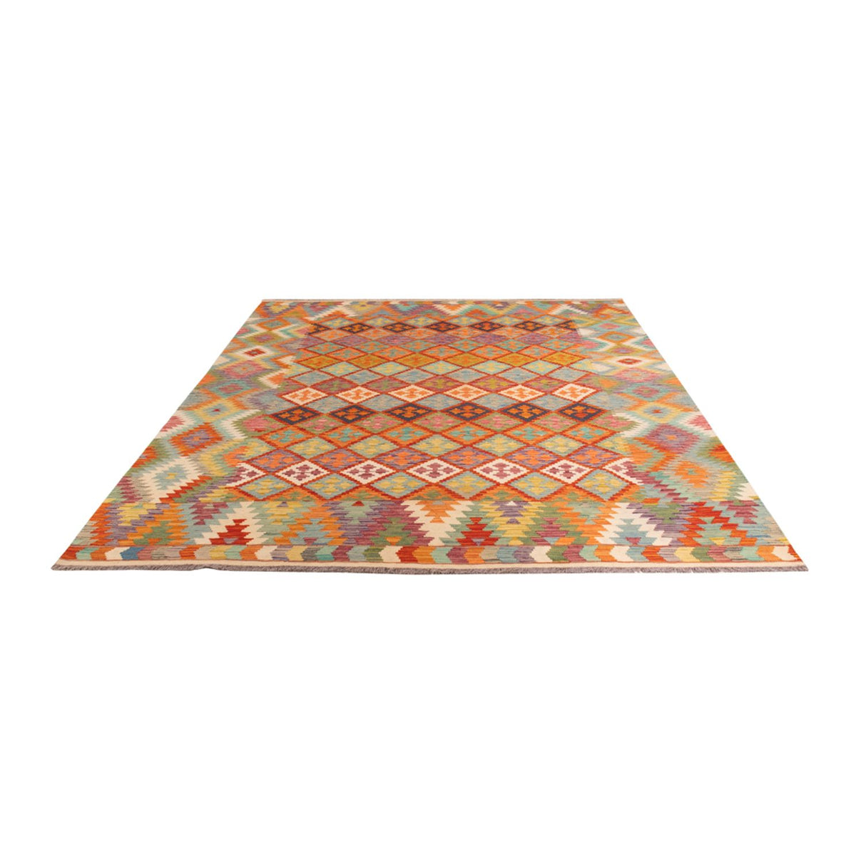 Kelim Carpet - Splash - 296 x 209 cm - flerfarvet