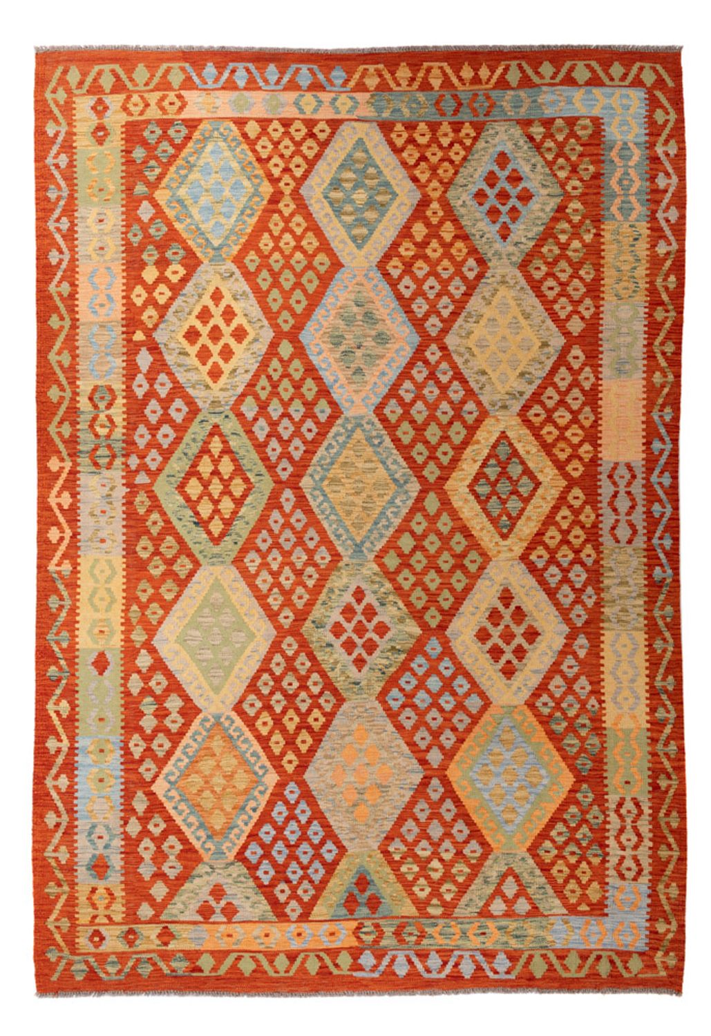 Kelim Carpet - Splash - 304 x 207 cm - flerfarvet