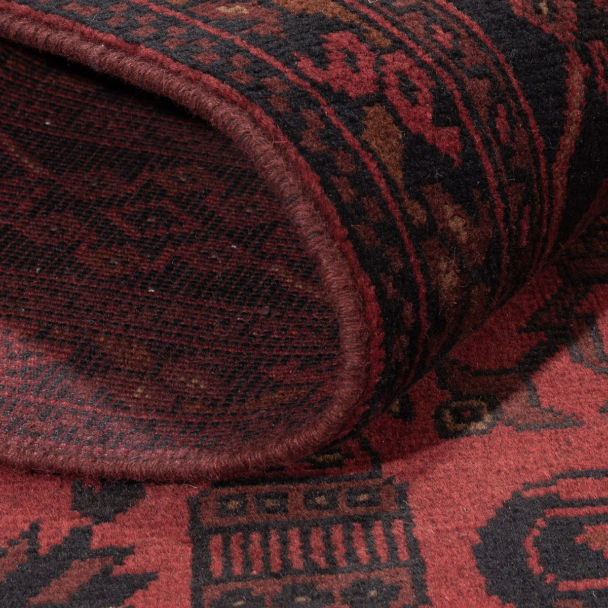 Afghansk tæppe - Kunduz - 197 x 128 cm - rød