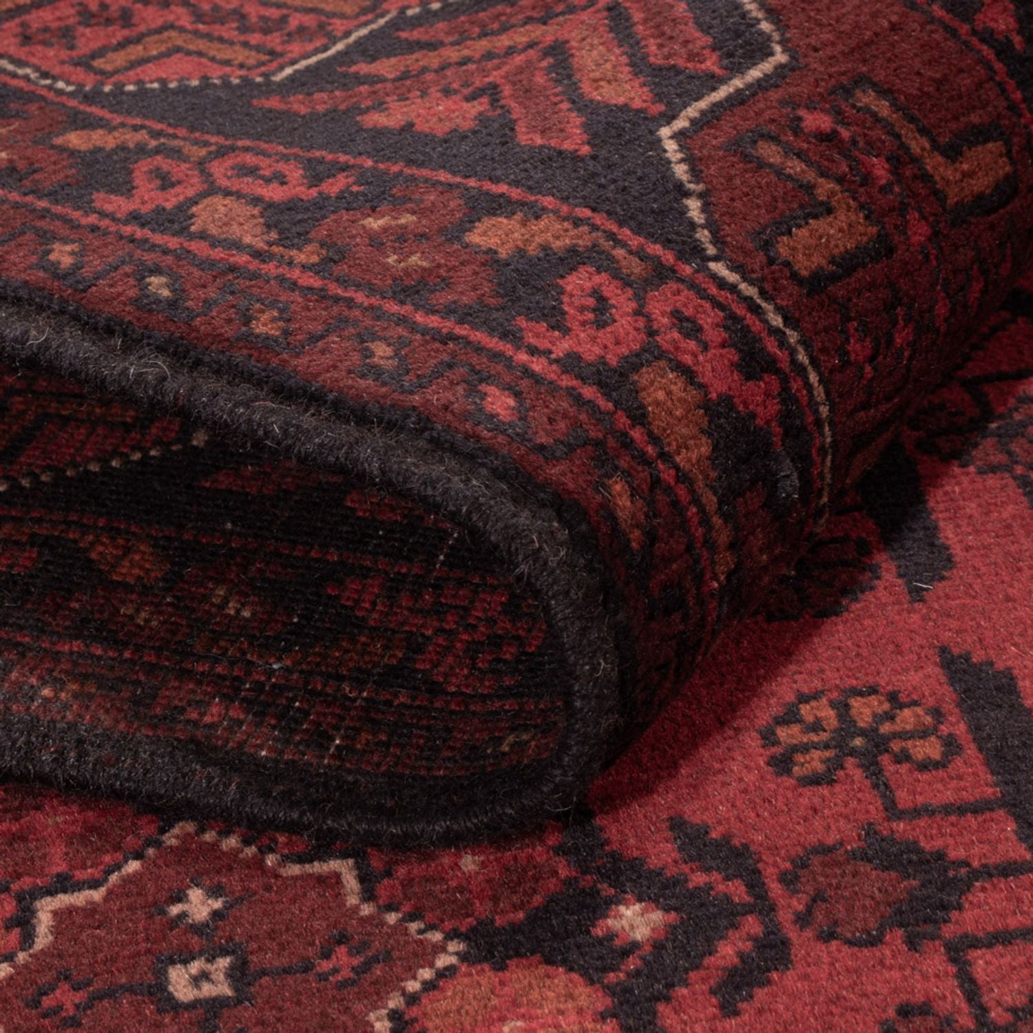 Afghan Teppich - Kunduz - 191 x 127 cm - dunkelrot