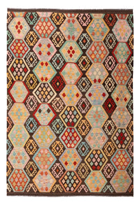 Kelim Carpet - Splash - 294 x 201 cm - flerfarvet