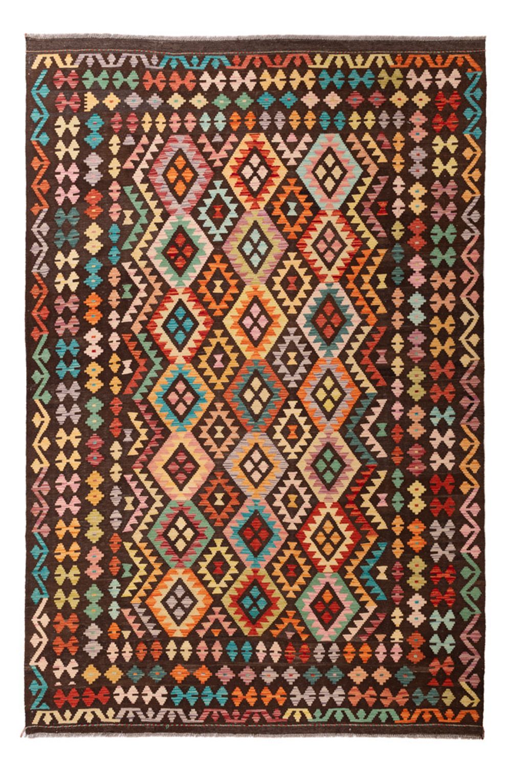 Kelim Carpet - Splash - 307 x 205 cm - flerfarvet