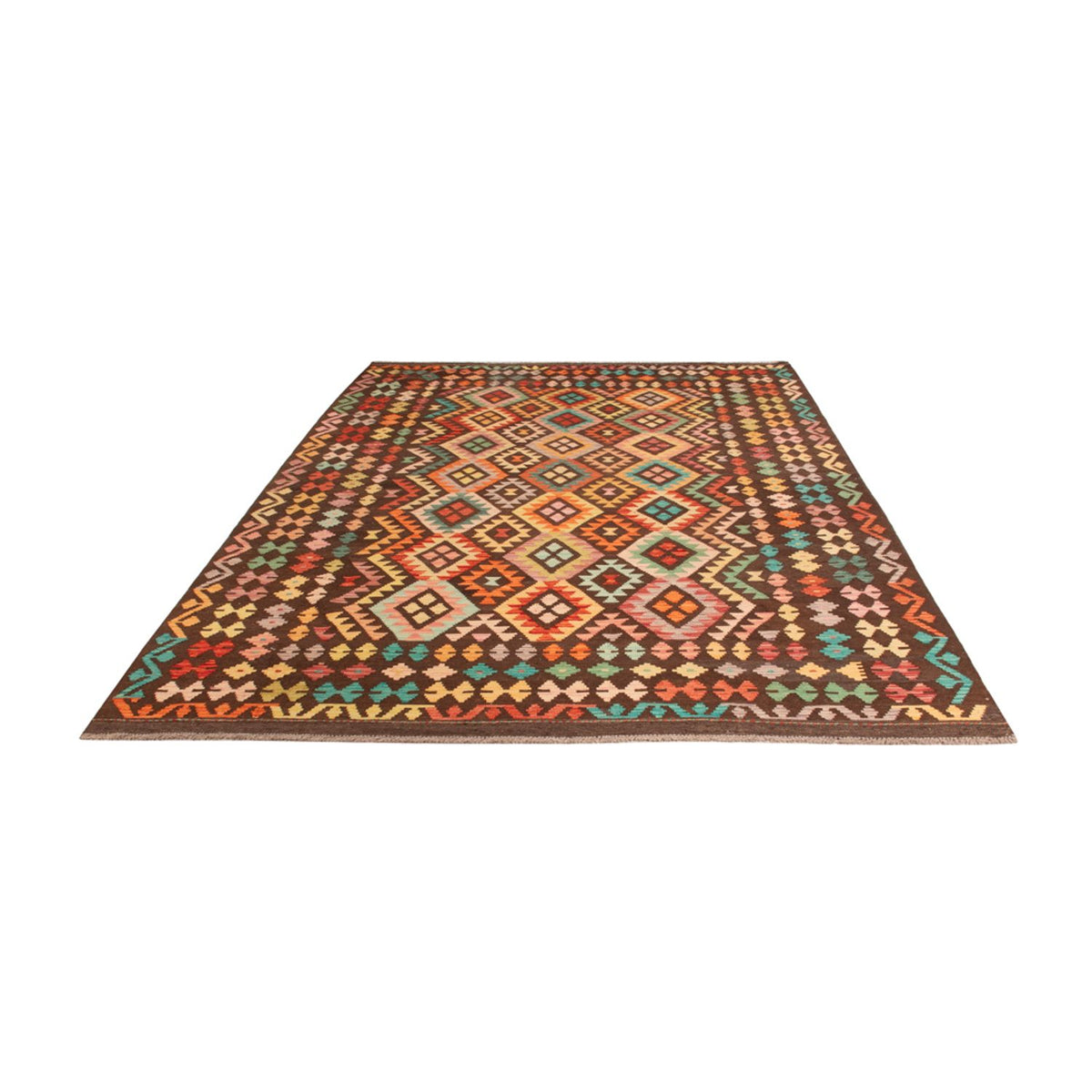 Kelim Carpet - Splash - 307 x 205 cm - flerfarvet