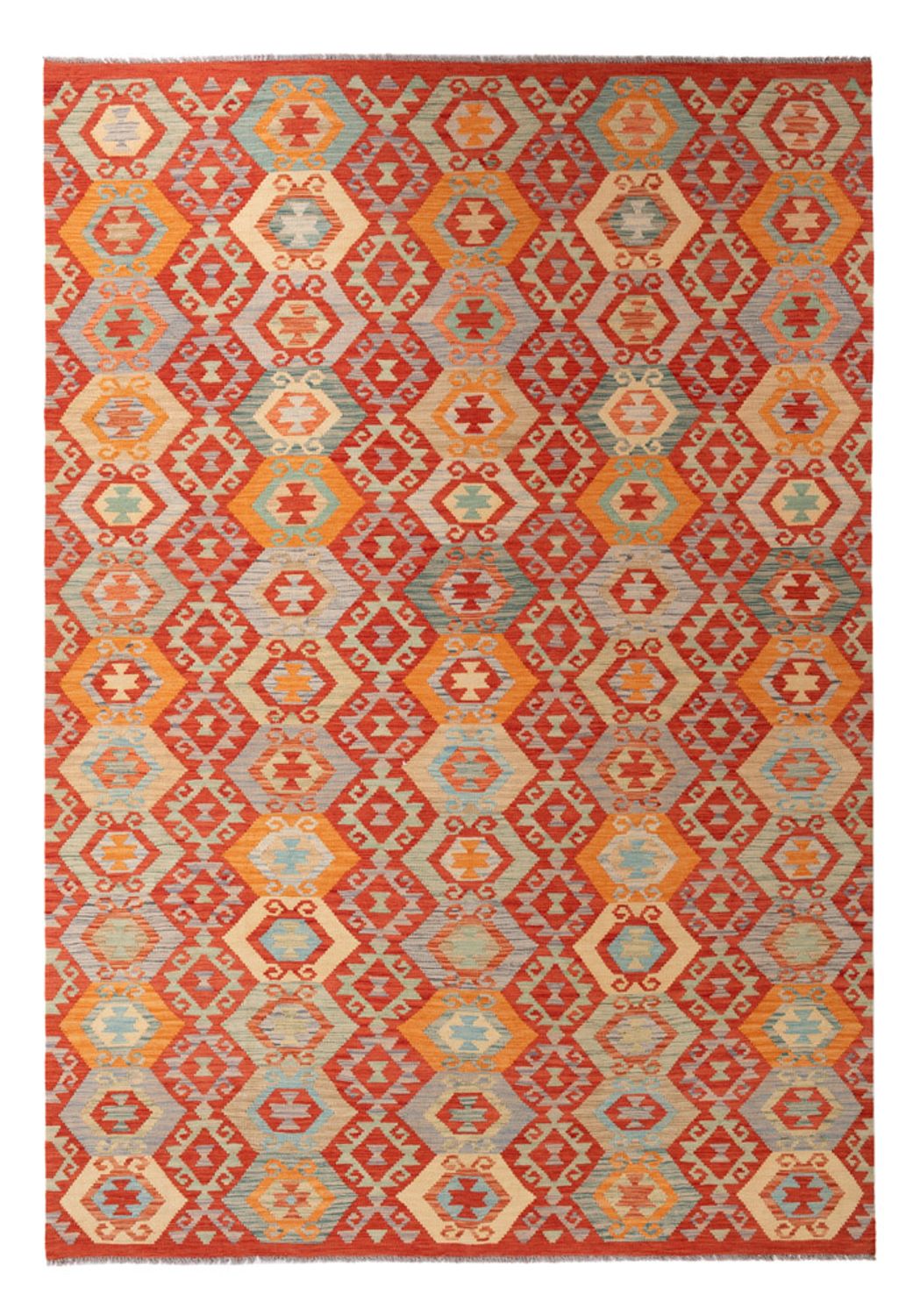 Kelim Carpet - Splash - 303 x 206 cm - flerfarvet