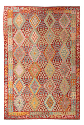Kelim Carpet - Splash - 308 x 206 cm - flerfarvet