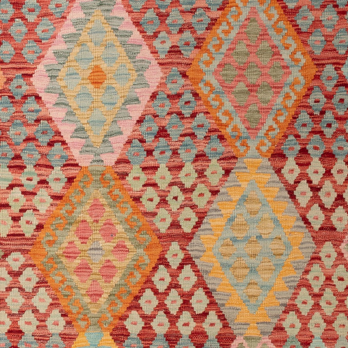 Kelim Carpet - Splash - 308 x 206 cm - flerfarvet