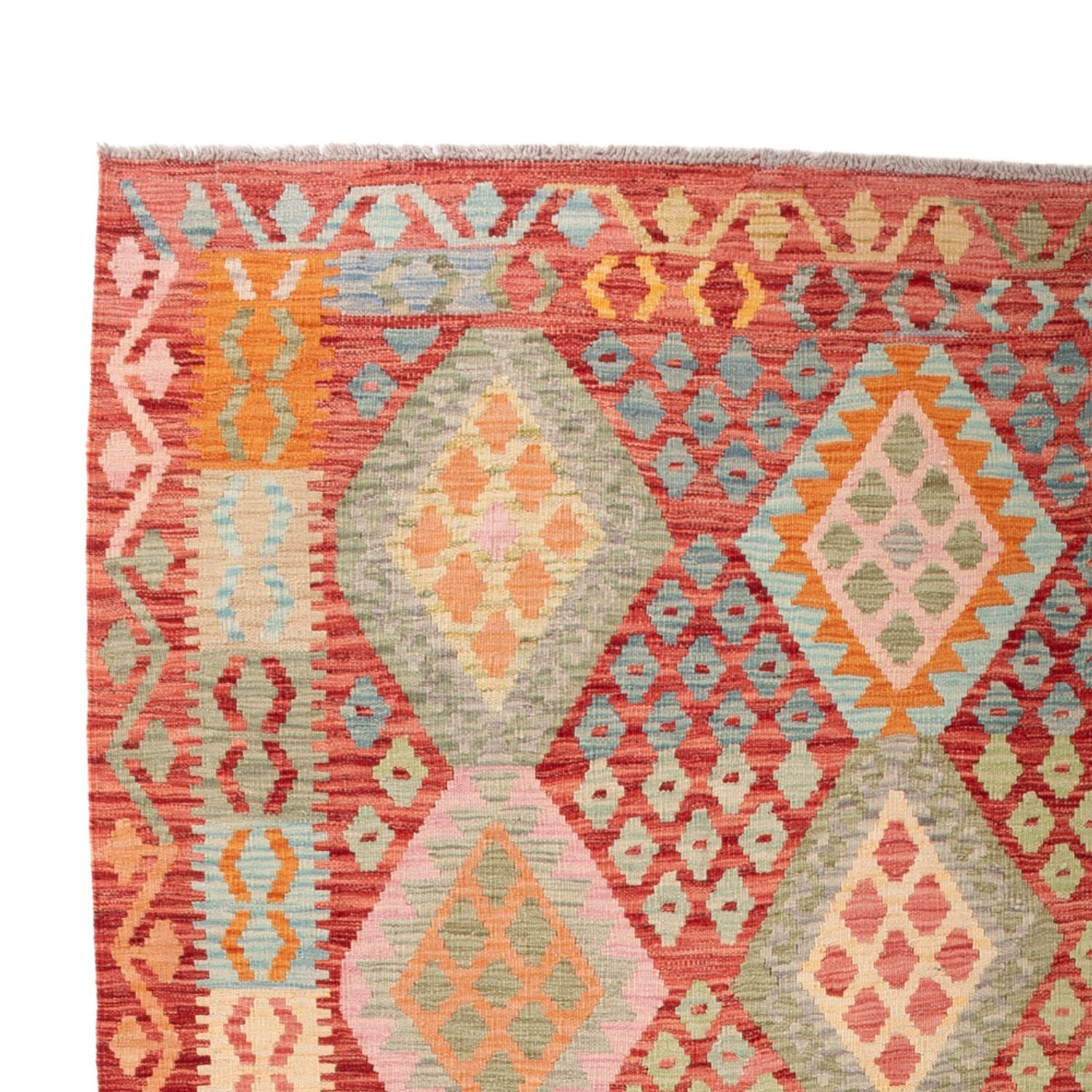 Kelim Carpet - Splash - 308 x 206 cm - flerfarvet