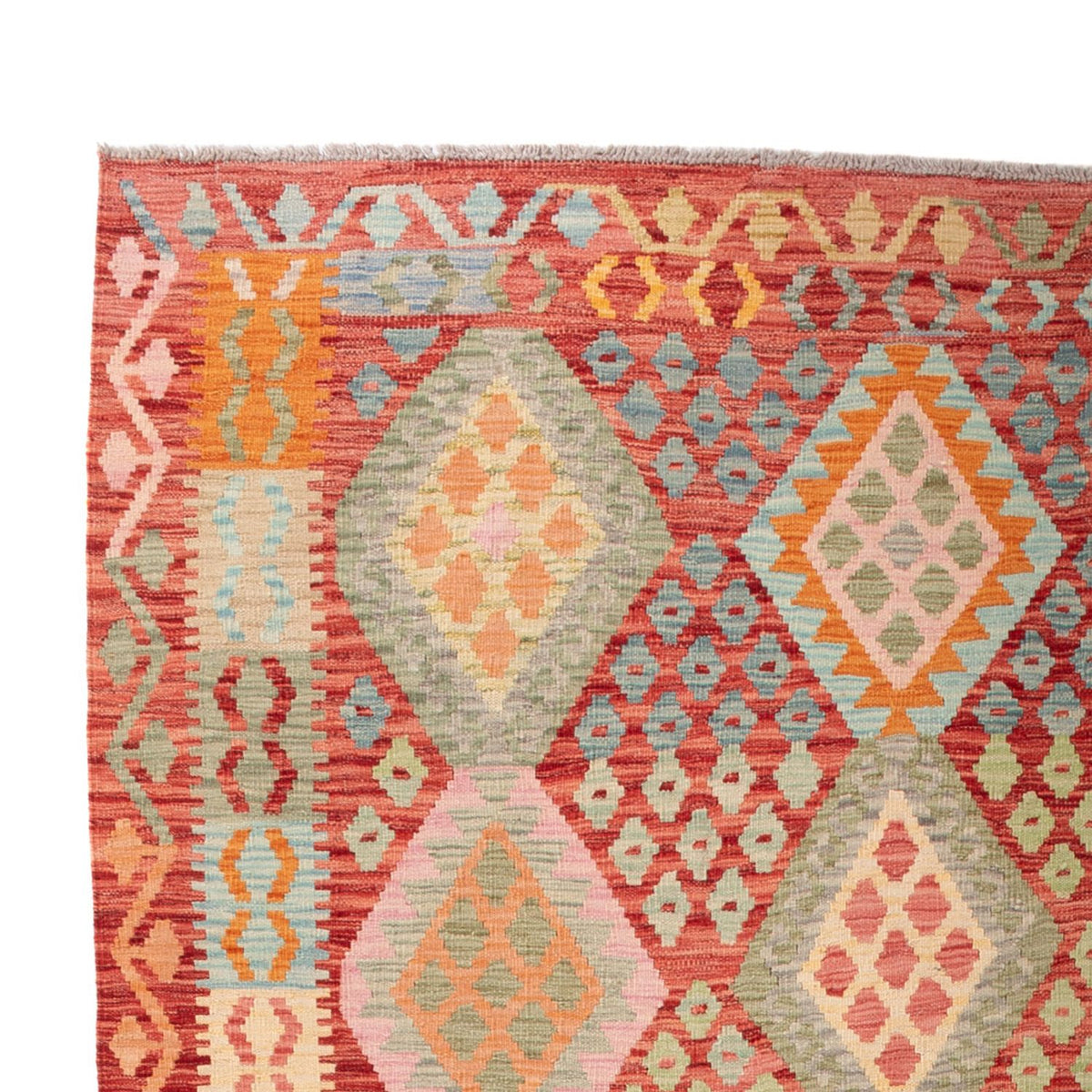 Kelim Carpet - Splash - 308 x 206 cm - flerfarvet