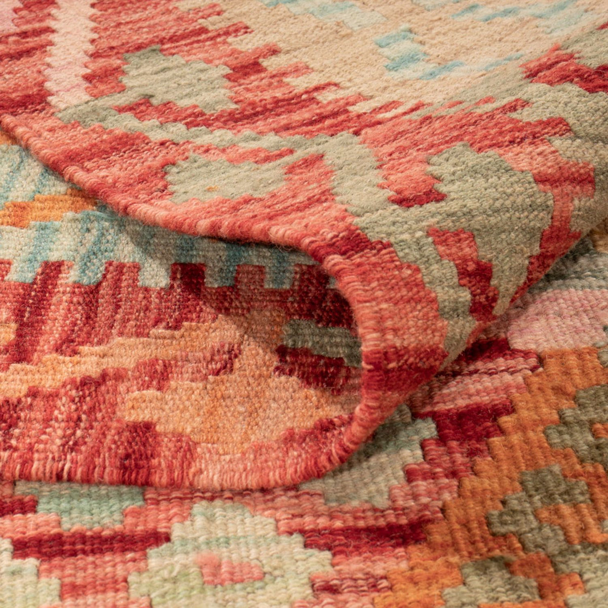 Kelim Carpet - Splash - 308 x 206 cm - flerfarvet