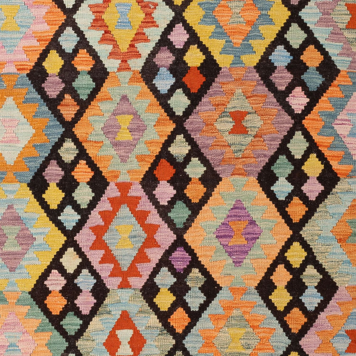 Kelim Carpet - Splash - 300 x 205 cm - flerfarvet