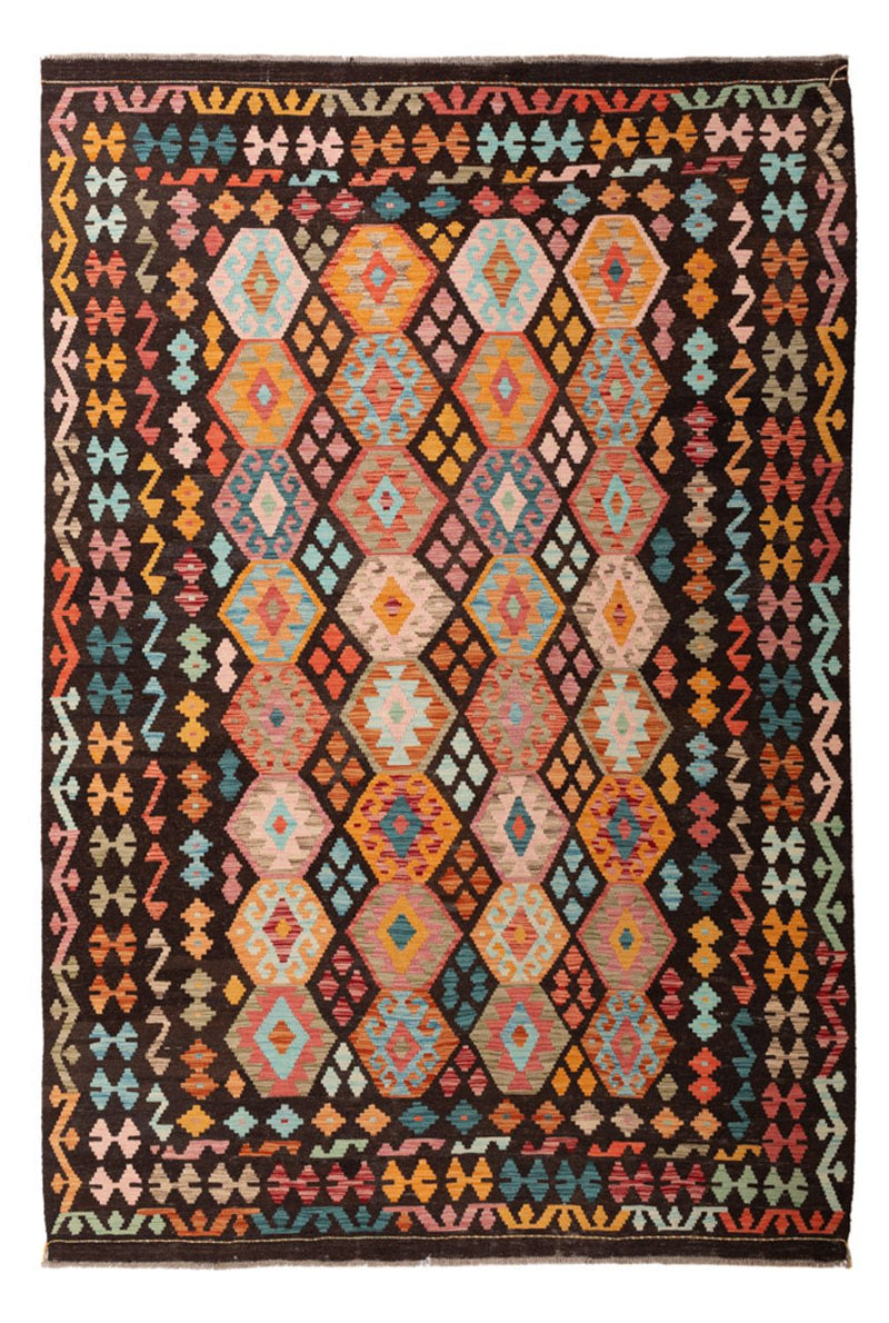 Kelim Carpet - Splash - 306 x 209 cm - flerfarvet