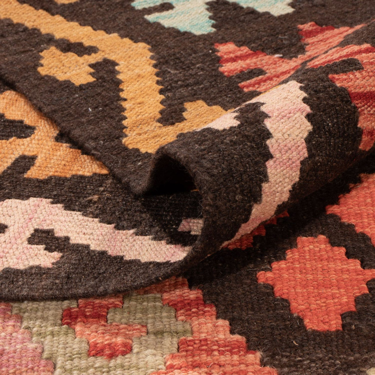 Kelim Carpet - Splash - 306 x 209 cm - flerfarvet