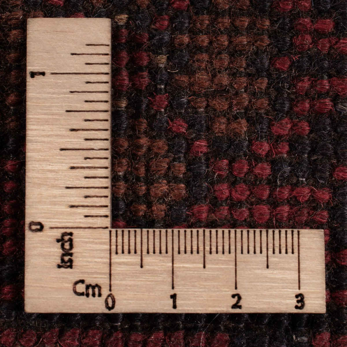 Afghansk tæppe - Kunduz - 201 x 128 cm - mørkerød