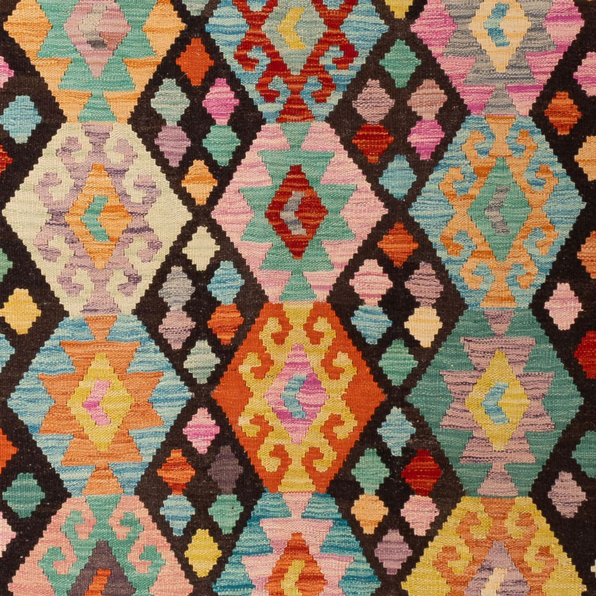 Kelim Carpet - Splash - 291 x 197 cm - flerfarvet