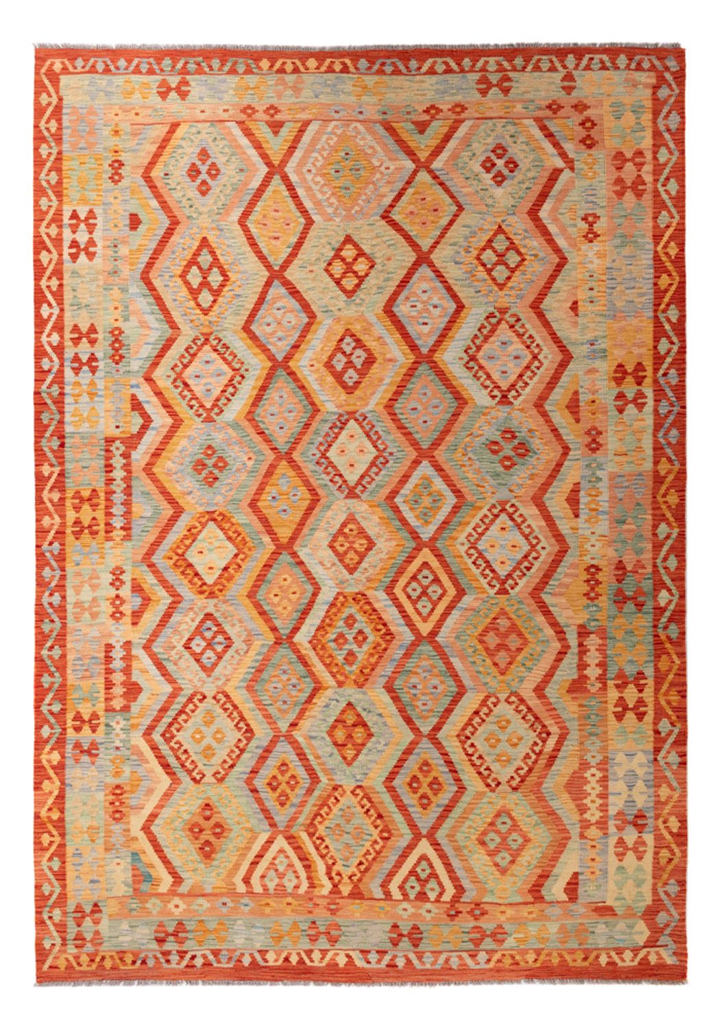 Kelim Carpet - Splash - 299 x 206 cm - flerfarvet
