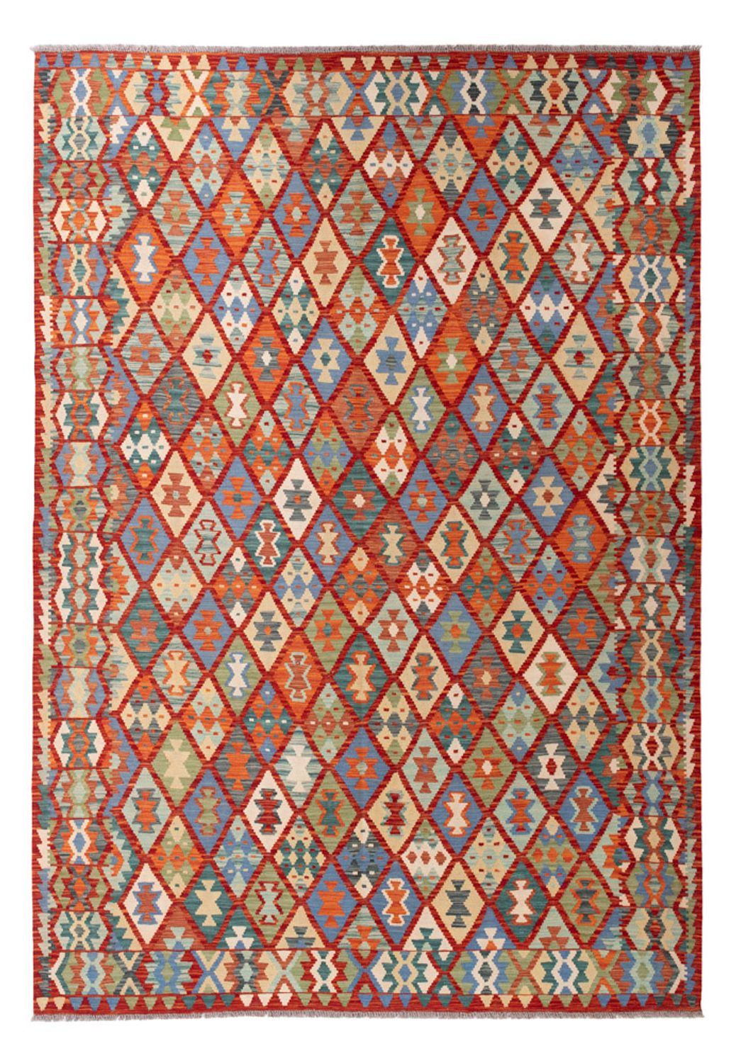 Kelim Carpet - Splash - 294 x 213 cm - flerfarvet