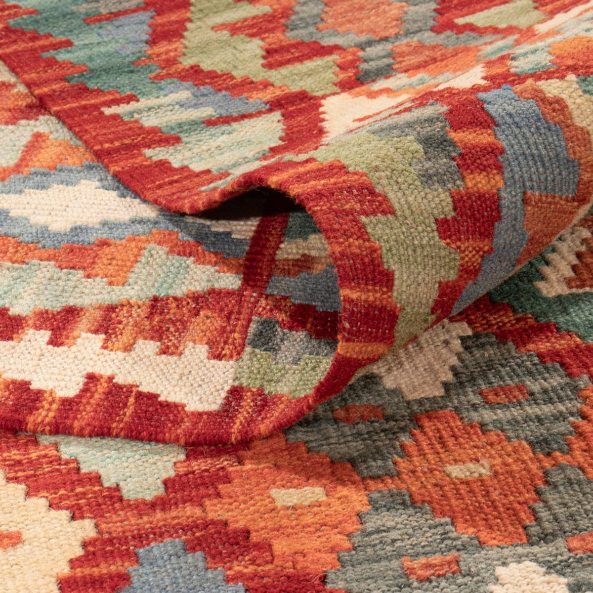 Kelim Carpet - Splash - 294 x 213 cm - flerfarvet