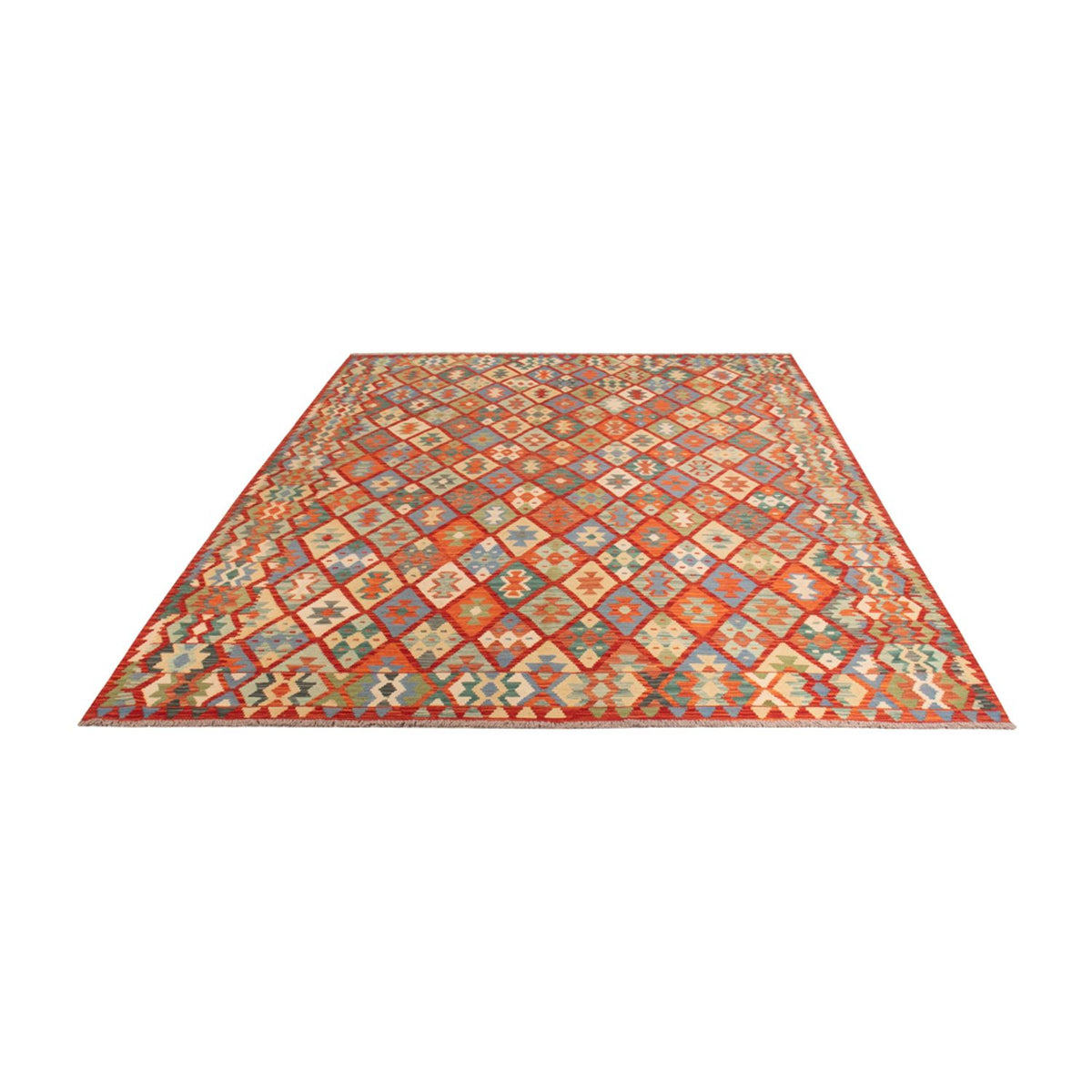 Kelim Carpet - Splash - 294 x 213 cm - flerfarvet