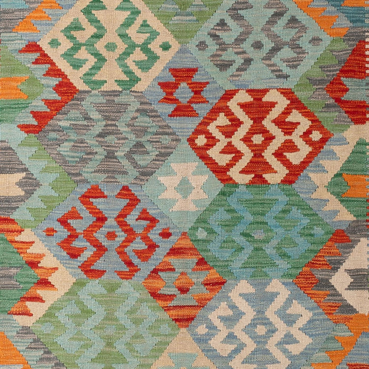 Kelim Carpet - Splash - 287 x 211 cm - flerfarvet