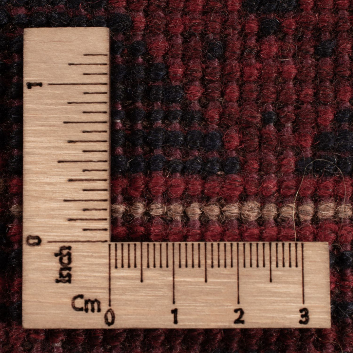 Afghansk tæppe - Kunduz - 197 x 127 cm - mørkerød