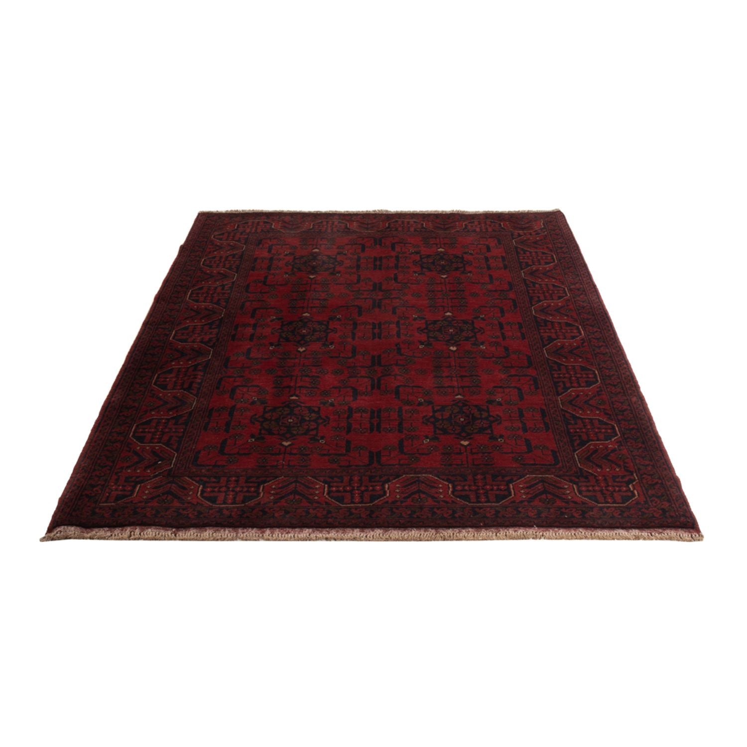 Afghan Teppich - Kunduz - 199 x 132 cm - dunkelrot