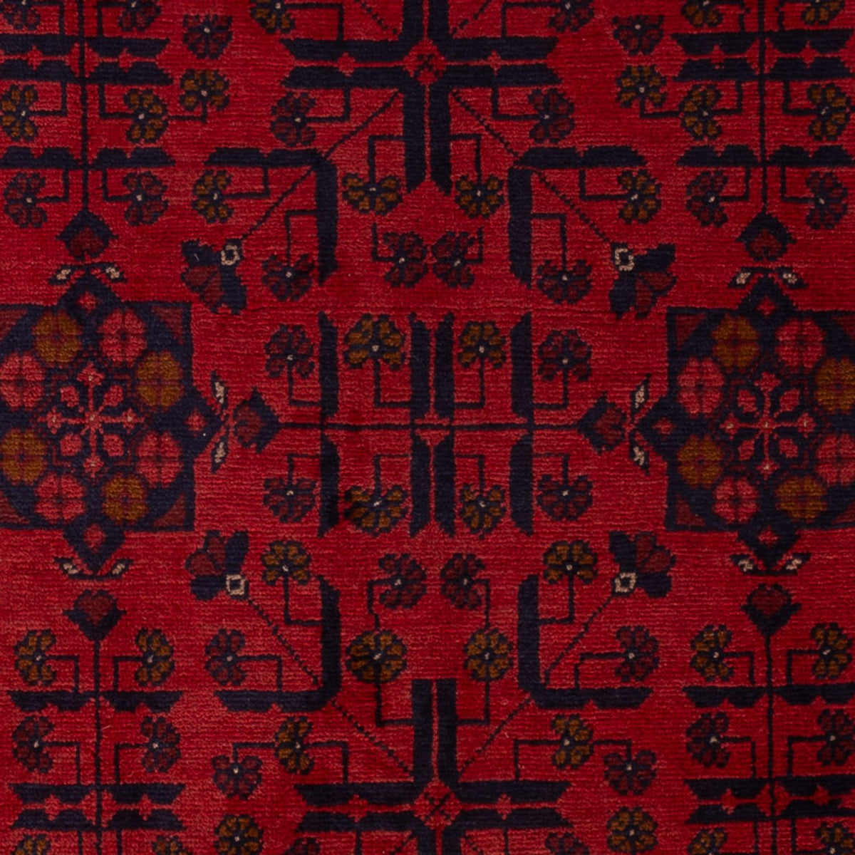 Afghansk tæppe - Kunduz - 196 x 130 cm - mørkerød