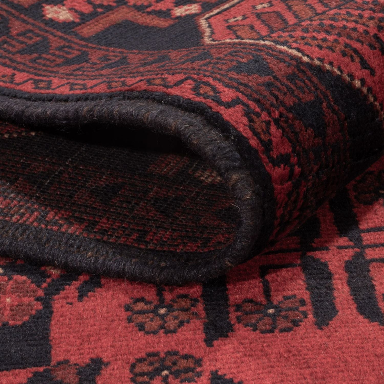 Afghan Teppich - Kunduz - 197 x 121 cm - dunkelrot