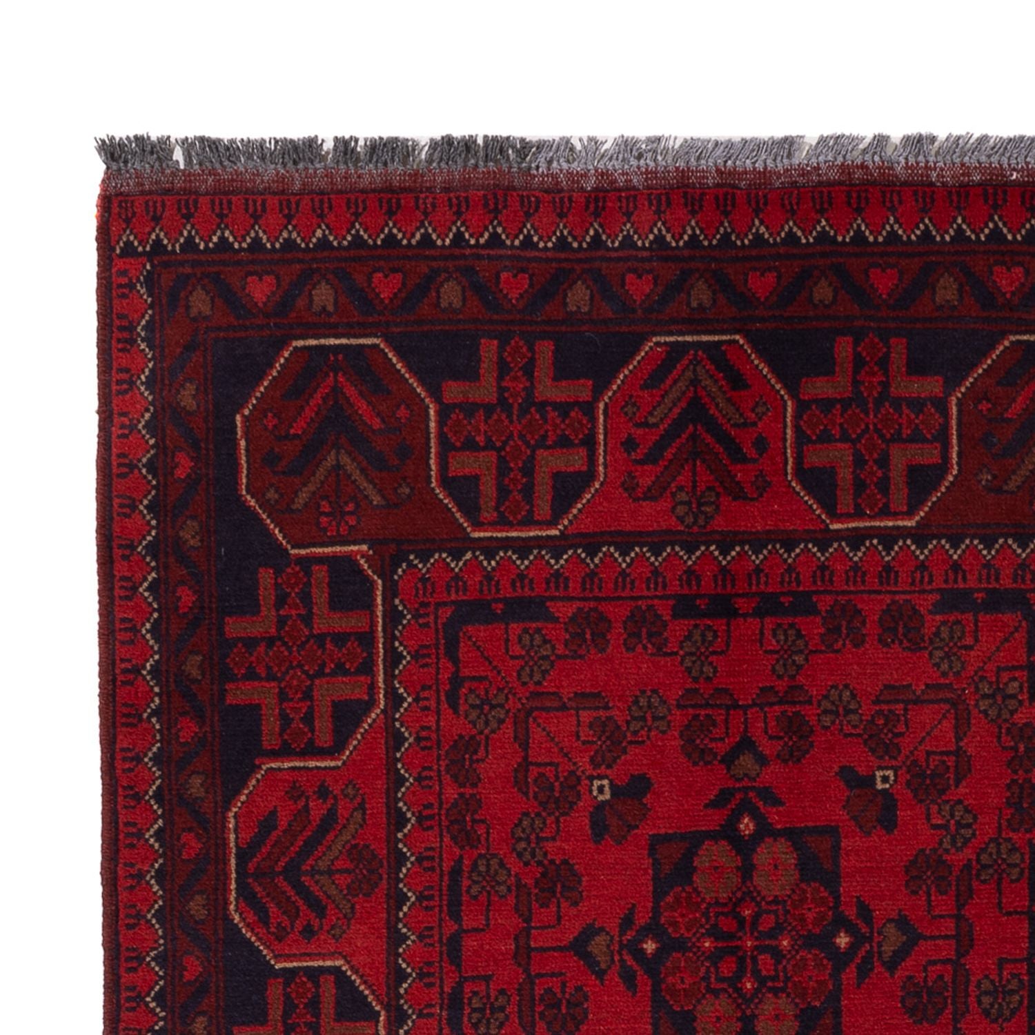 Afghan Teppich - Kunduz - 195 x 128 cm - dunkelrot