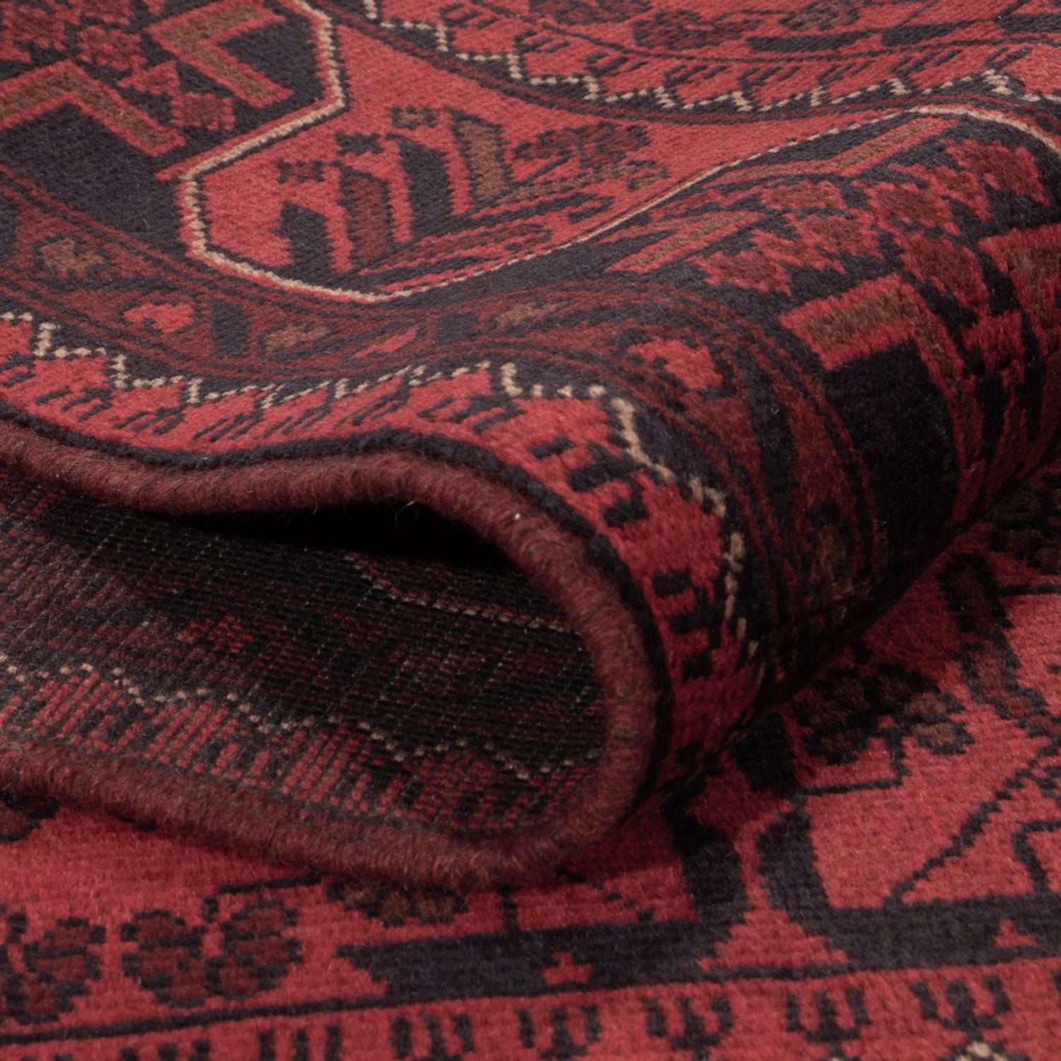 Afghan Teppich - Kunduz - 195 x 128 cm - dunkelrot