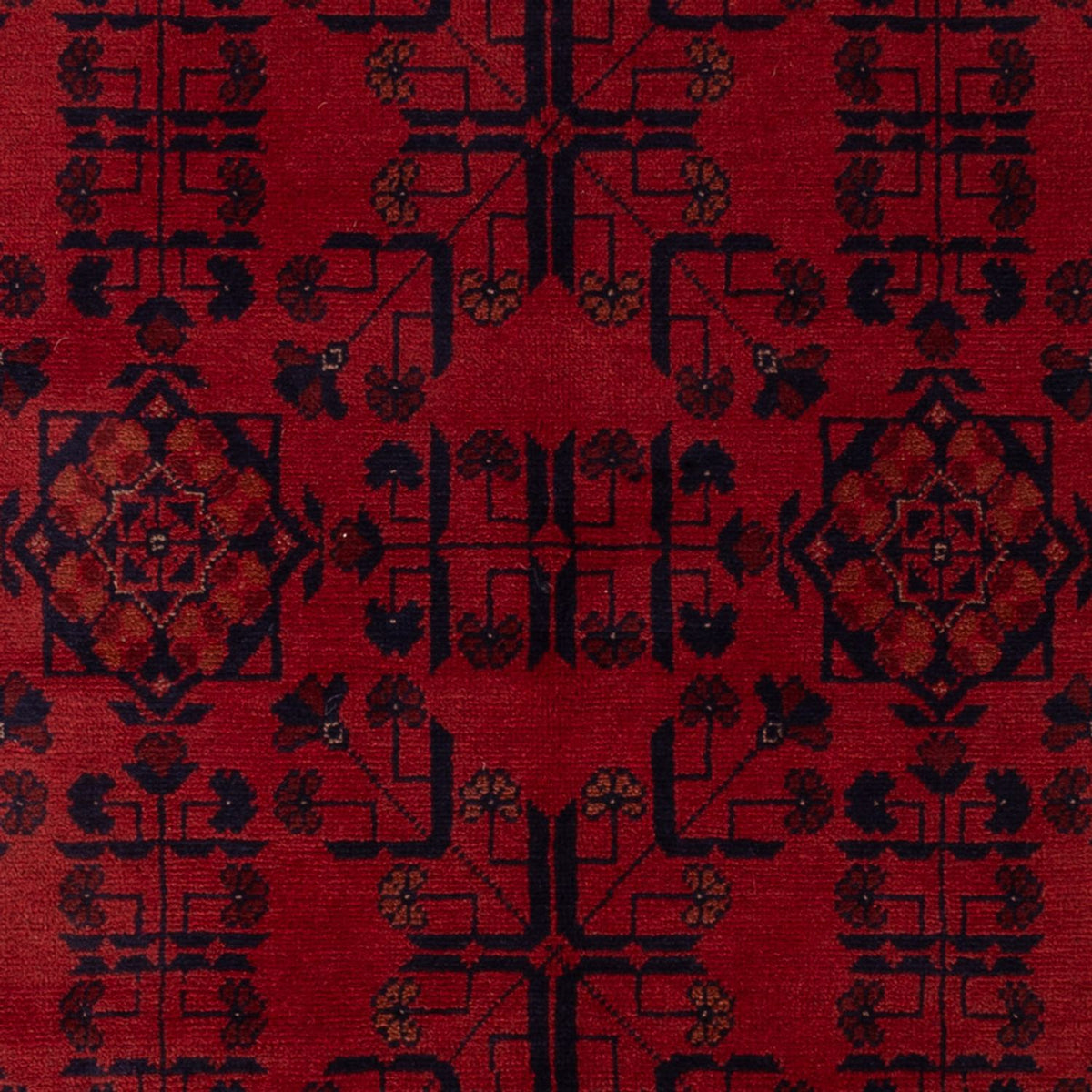 Afghansk tæppe - Kunduz - 194 x 133 cm - mørkerød