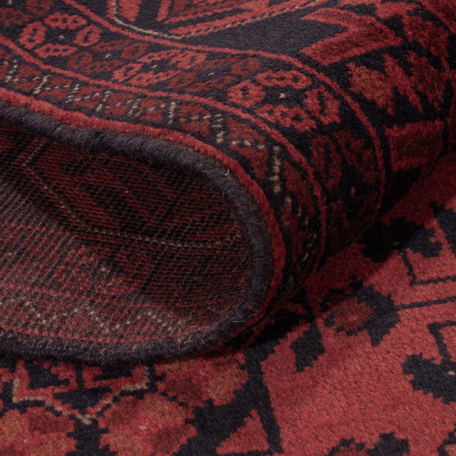 Afghan Teppich - Kunduz - 194 x 133 cm - dunkelrot