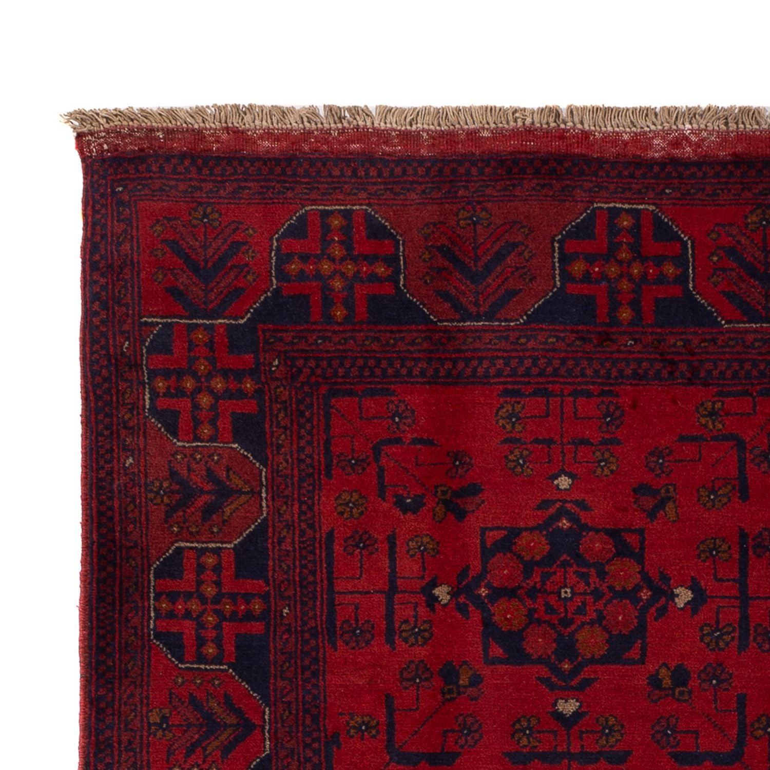 Afghan Teppich - Kunduz - 198 x 130 cm - dunkelrot