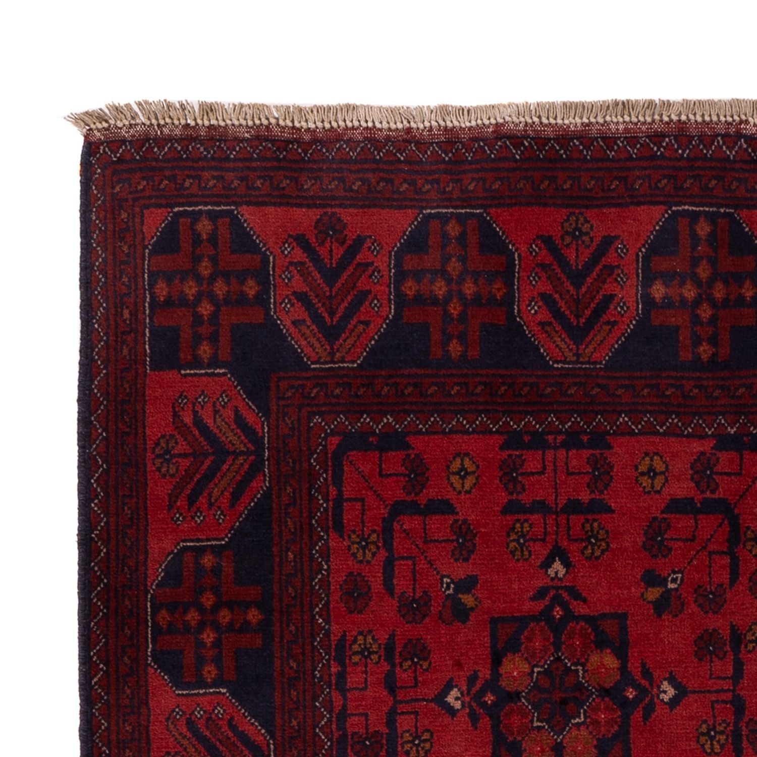 Afghan Teppich - Kunduz - 193 x 127 cm - dunkelrot