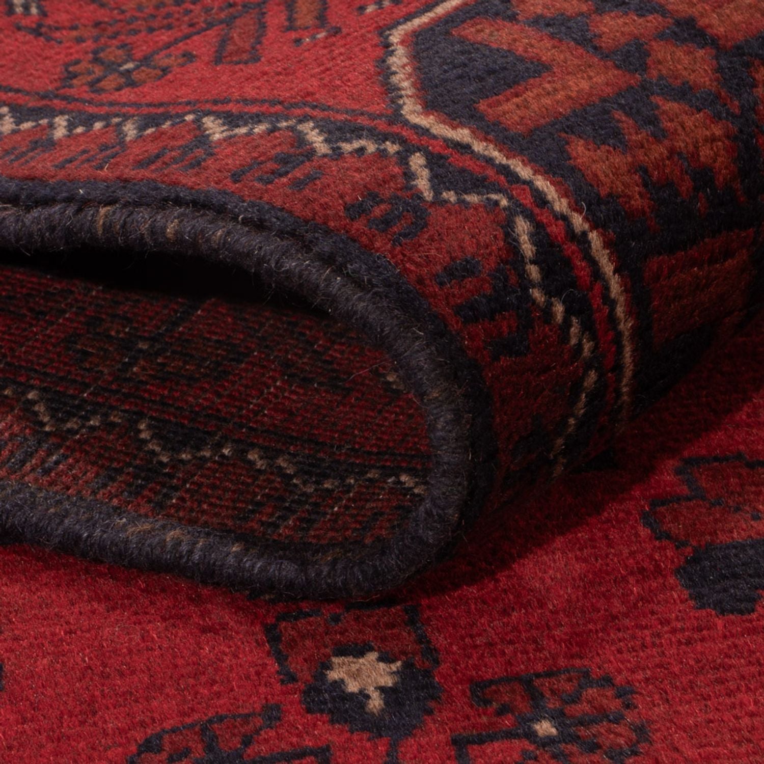Afghan Teppich - Kunduz - 192 x 127 cm - dunkelrot