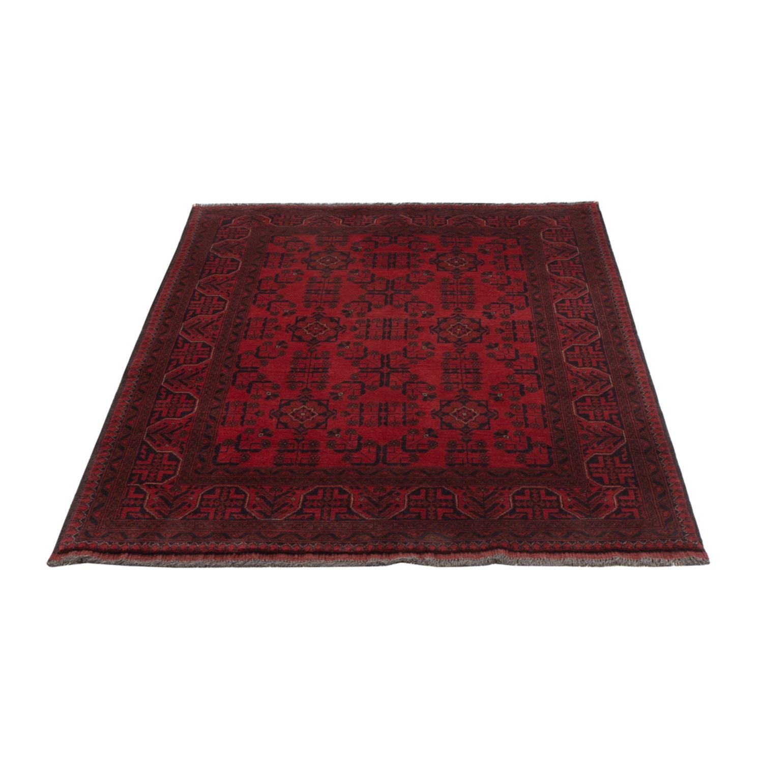 Afghan Teppich - Kunduz - 195 x 121 cm - dunkelrot
